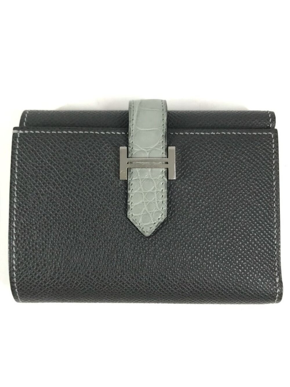 Hermes Trifold Wallet Bearn Combination Epsom Graphite Grineve Gray